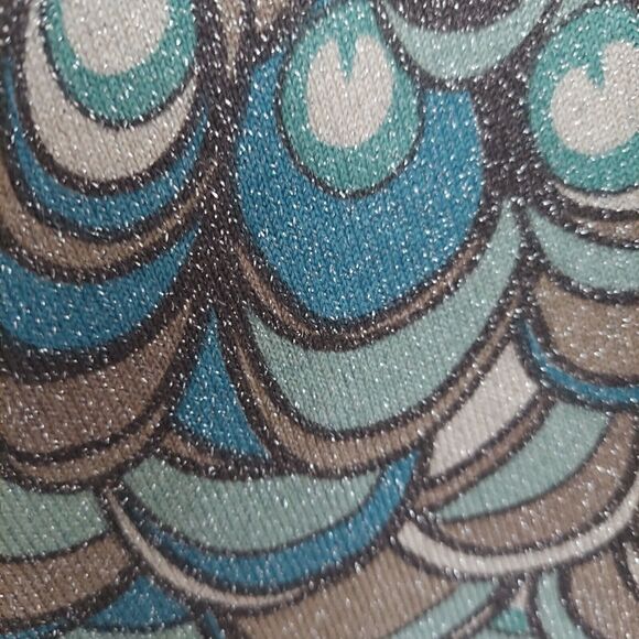 Chicos Sweater Cardigan 0 / S Blue Peacock Shimmer One Button - Picture 4 of 8